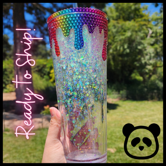 *Ready to Ship* Rainbow Snowglobe Tumbler