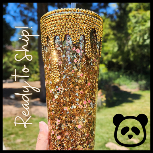 *Ready to Ship* Gold Snowglobe Tumbler